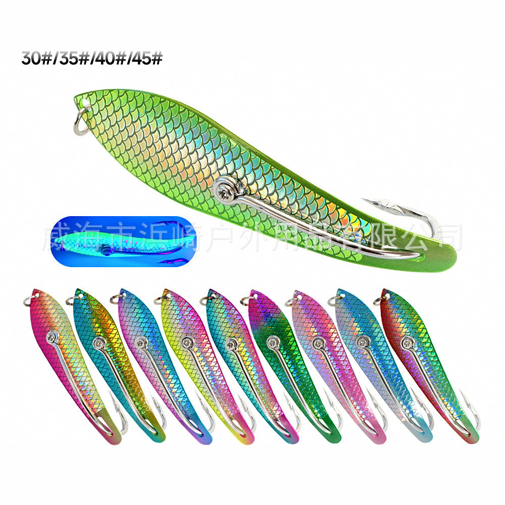Offshore Metal Jig with Single Hook, Sizes 30#–45#