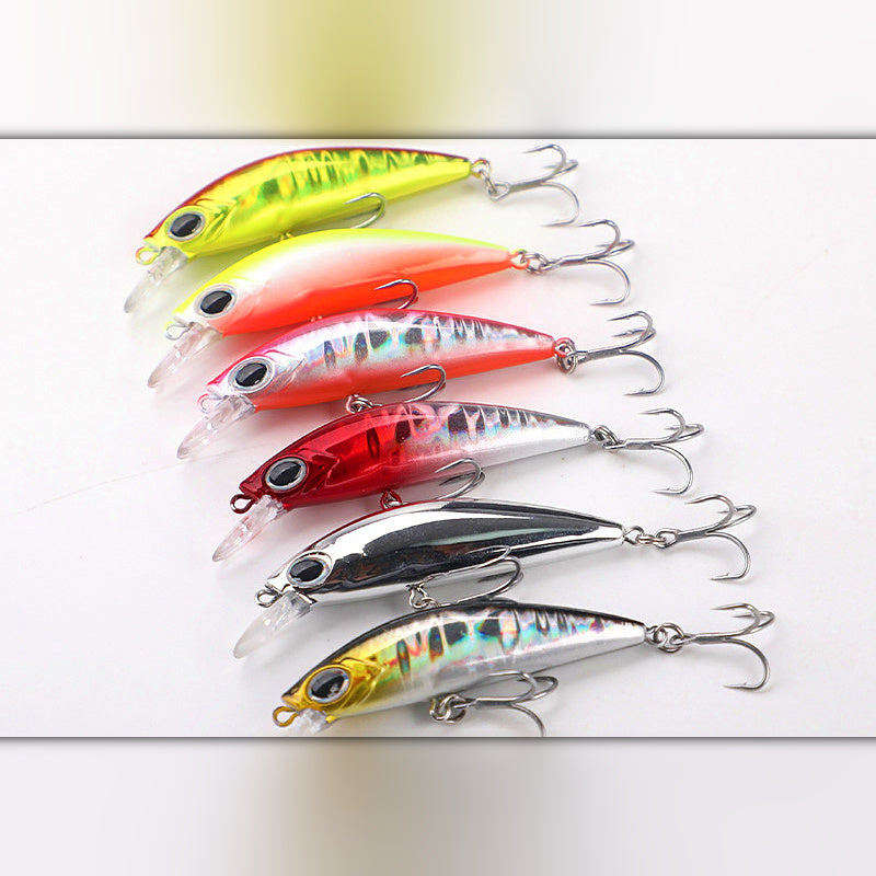 Sinking Minnow Hard Bait, 3 Treble Hooks, 6–10.5 g (0.2–0.4 oz)