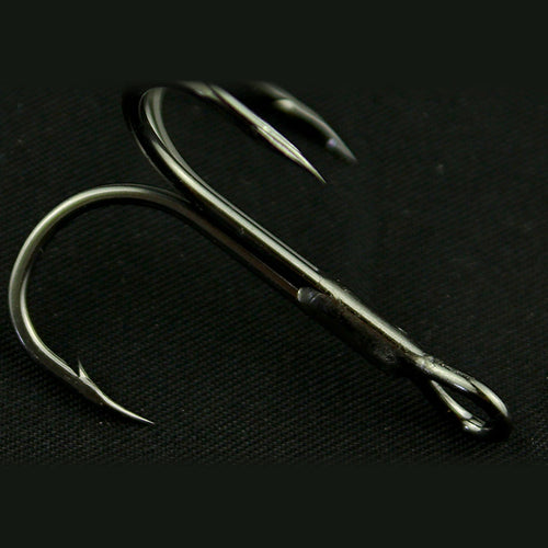 Barbed Treble Hook, Black or Matte, Sizes 10 to 3/0