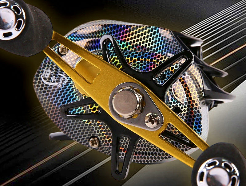 Metal Baitcasting Reel, Laser Snakeskin, Left or Right Hand – product photo