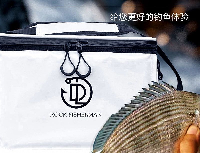 10 L Soft Cooler Bag, Crossbody Fish Bag, White – product photo