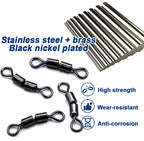 Black Double Joint Fishing Swivels, 15-Pack, Sizes 12–4/0 – product photo