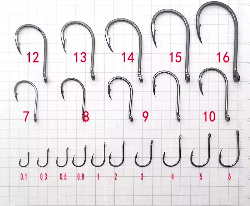 Barbed Eyed Hooks, Chinu/Senmata Style, 100 pcs – product photo