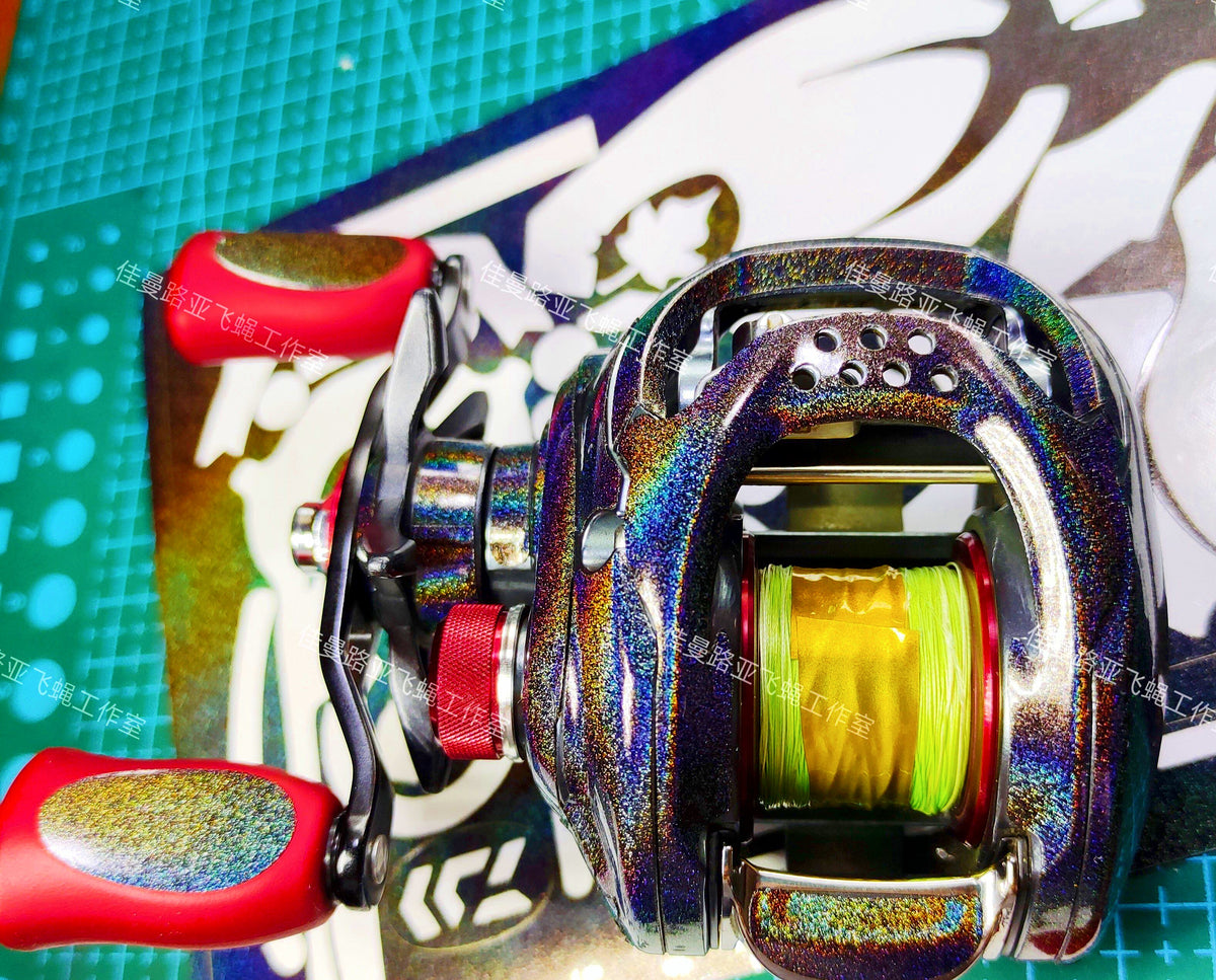 Baitcasting Reel Protective Film Wrap, Pre-Cut Sticker Set – product photo