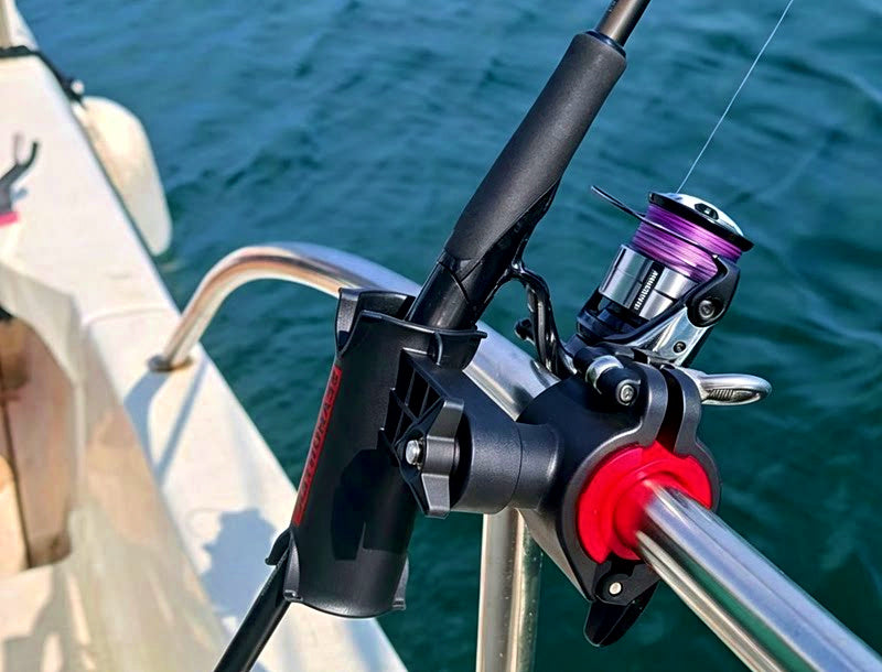 Clamp-On Boat Rod Holder Bucket for Round Tube Mounts – product photo