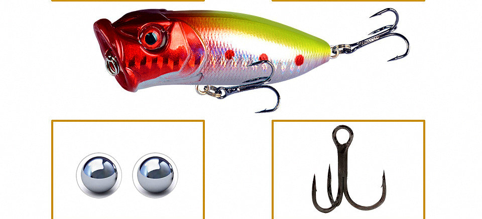 Topwater Popper Lure with Rattle, Surface Hard Bait – product photo