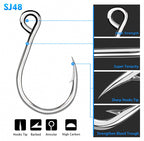 Stainless Steel Barbed Single Hooks, 20 Pack, Size 6 to 11/0 – product photo