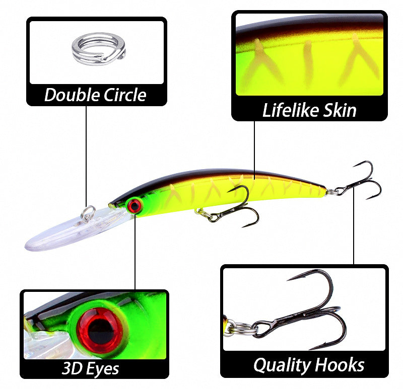 Floating Long Lip Minnow, 15 cm (5.9 in) 16 g (0.56 oz) – product photo