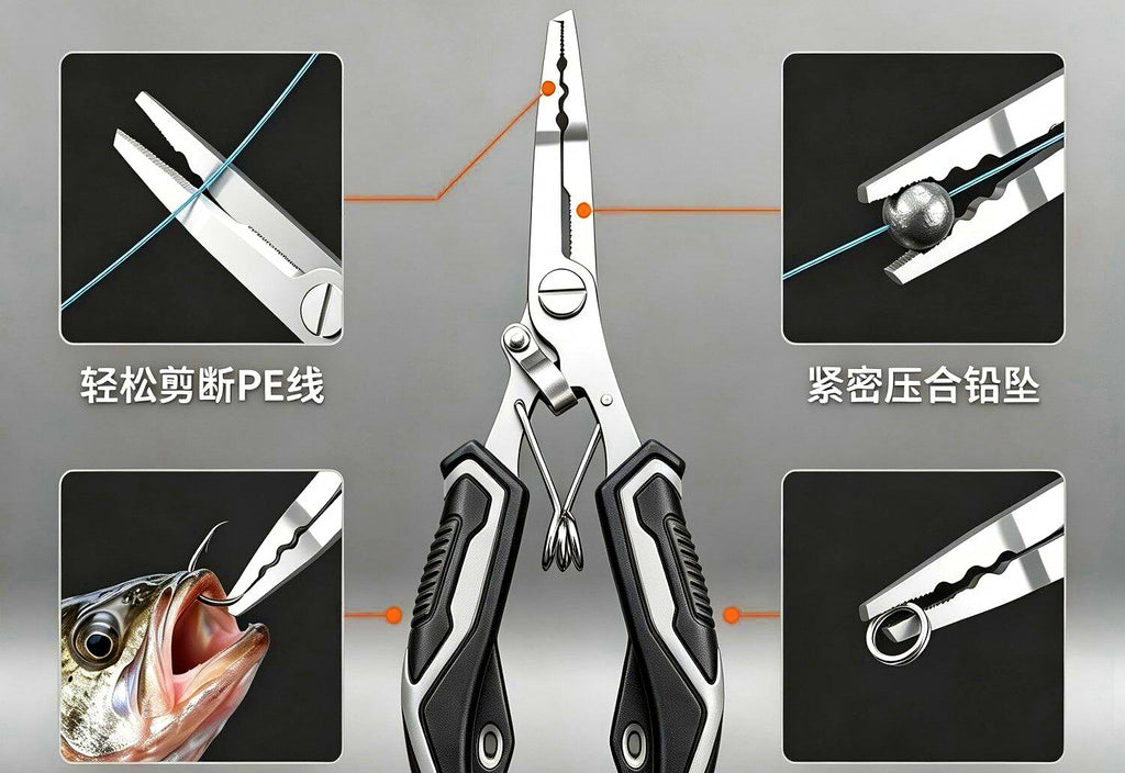 Aluminum Fishing Pliers, Braid Cutter, Optional Gripper Kit – product photo