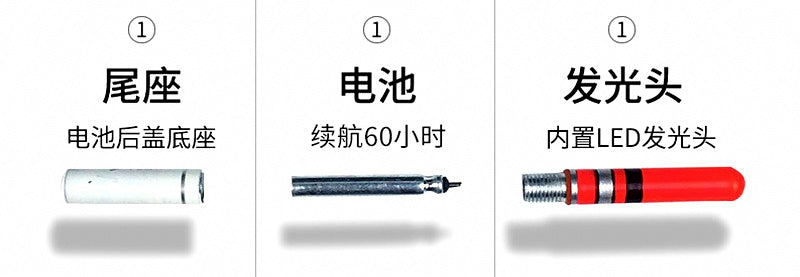 LED Float Tip Light, CR322 Aluminum Light Stick (No Battery) – product photo