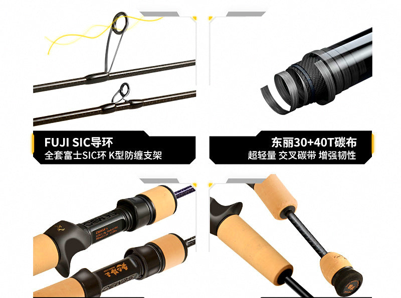 Ultralight Micro Lure Rod, 2-Piece Carbon, 1.48–1.78 m – product photo