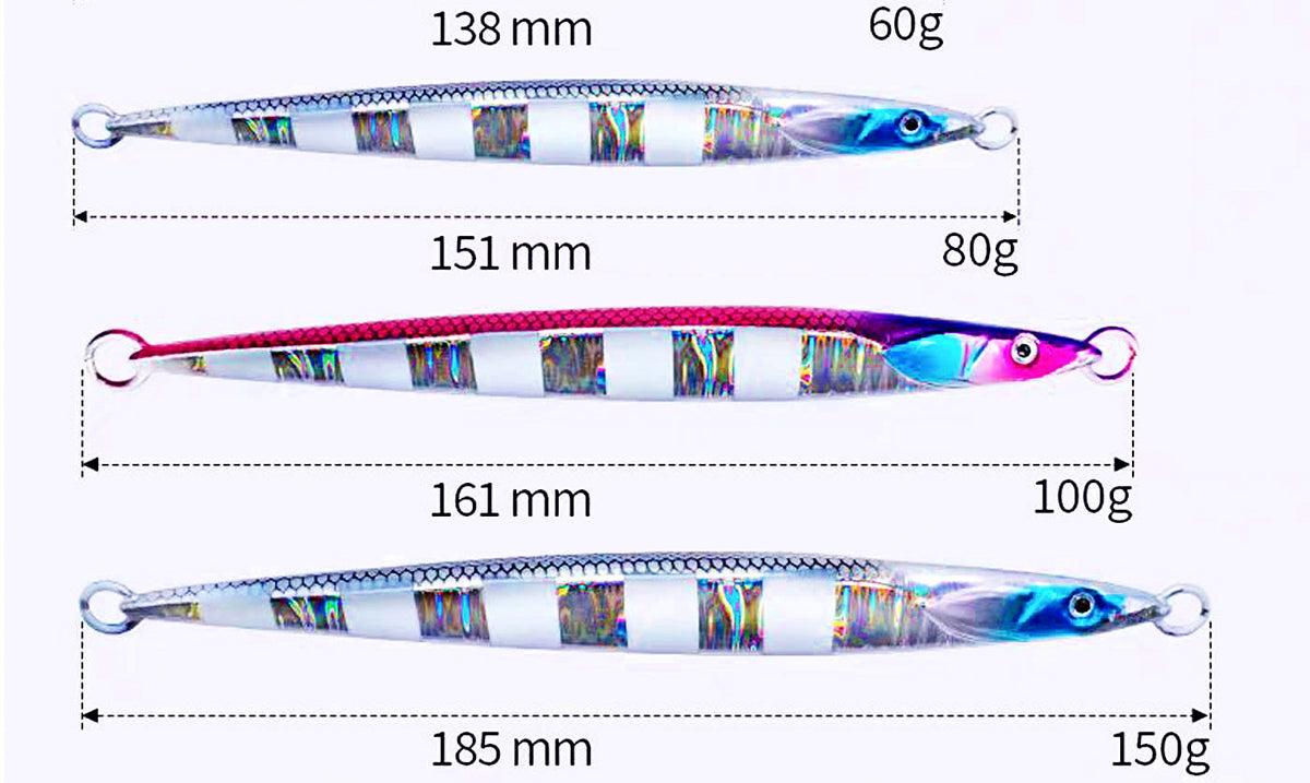 UV Glow Metal Jig, 60–150 g (2.1–5.3 oz) – product photo