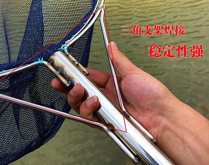 Stainless Steel Landing Net, Fine Mesh, Custom Length – product photo