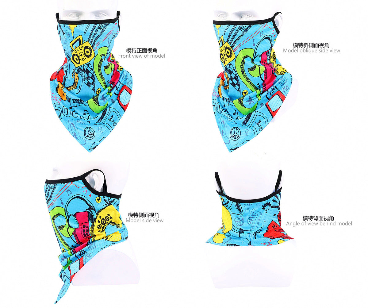 Ear-Loop Triangle Face Cover Neck Gaiter, Ice Silk Mesh – product photo