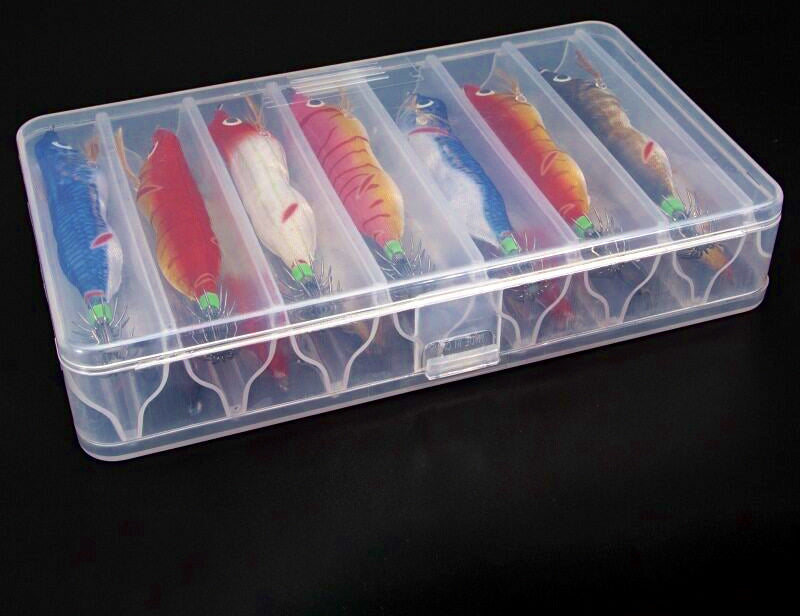 Squid Jig Set, 8 cm (3.1 in) Glow Wood Shrimp, 14 pcs – product photo