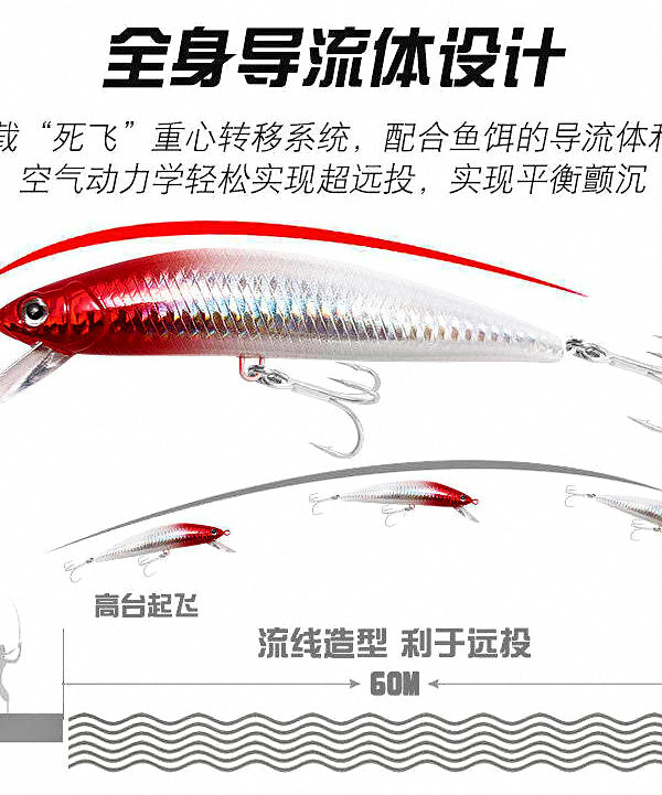 Saltwater Minnow Hard Bait, 39–80 g (1.4–2.8 oz) – product photo