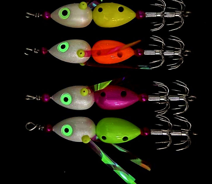 Squid Jig Rig, 20 Hooks, Size 16, UV & Glow, 2-Pack – product photo