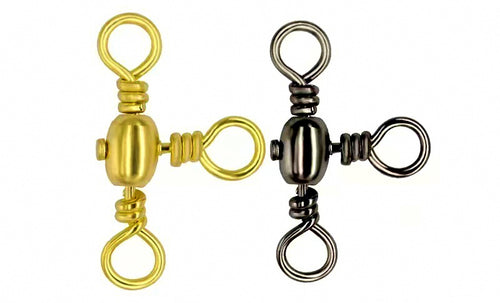 Barrel 3-Way Swivel, Black Carbon Steel, Sizes 12 to 5/0 – product photo