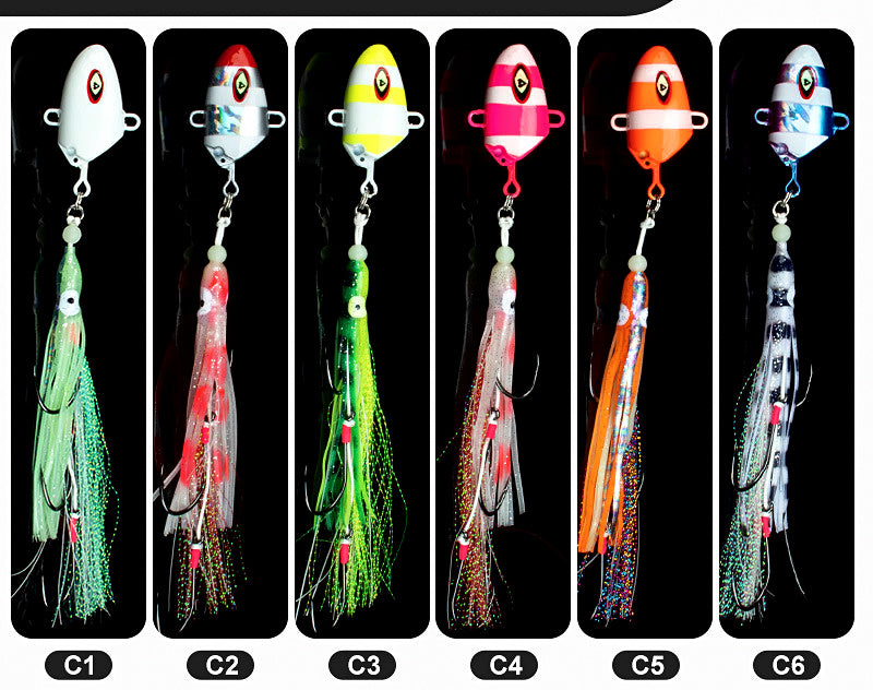 Fish Head Slow Pitch Jig, UV, 100–300 g (3.5–10.6 oz) – product photo