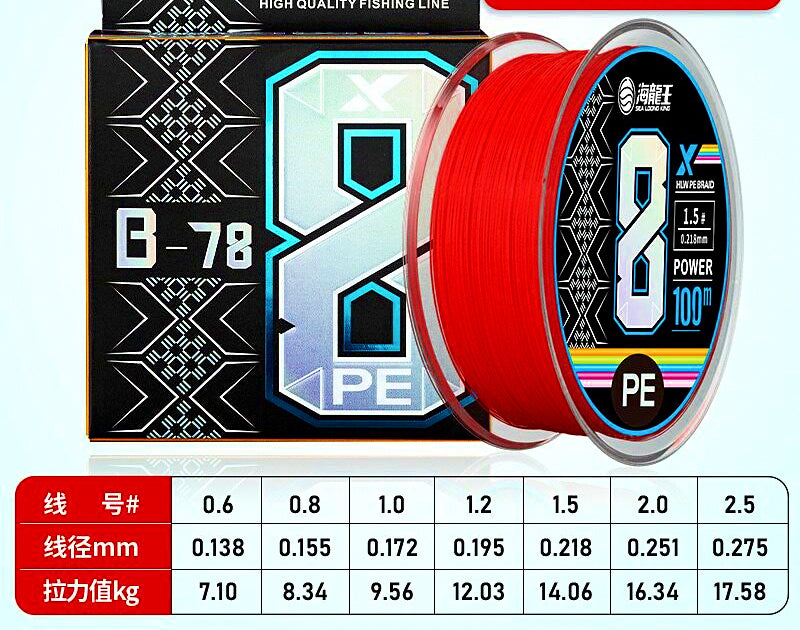 8-Strand PE Braided Line for Lure Fishing – product photo
