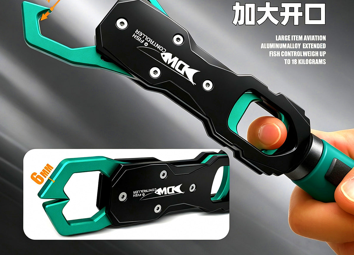 Aluminum Fish Gripper with Scale, Lightweight Lip Grip – product photo