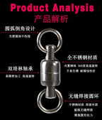 Ball Bearing Fishing Swivels, Stainless Steel, 5 Pack – product photo