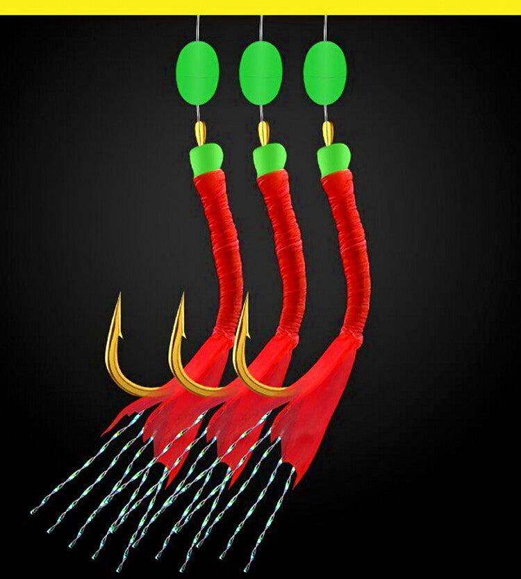 Sabiki Rig Set, 5 Rigs with 6 Hooks and Sinker – product photo