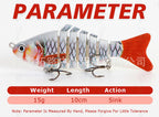 Multi-Jointed Swimbait Hard Lure, 10 cm / 15 g (3.9 in / 0.5 oz) – product photo
