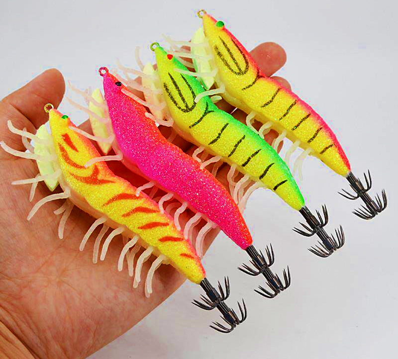 Rattle Wood Shrimp Squid Jig, Size 3.5, 21–24 g (0.74–0.85 oz) – product photo