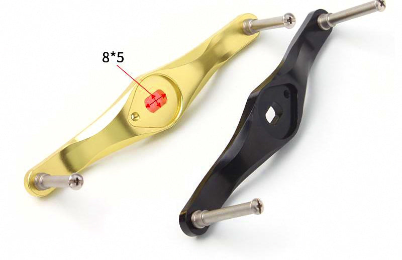 Aluminum Baitcasting Reel Handle Arm, Double Plate, 8*5 Hole – product photo