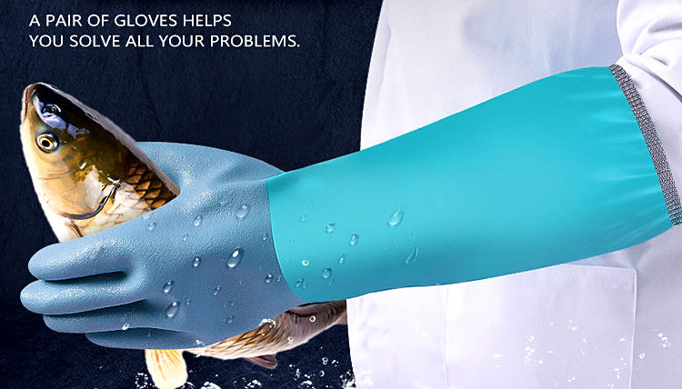 Waterproof Fish Handling Gloves, Thick Anti-Slip Latex – product photo
