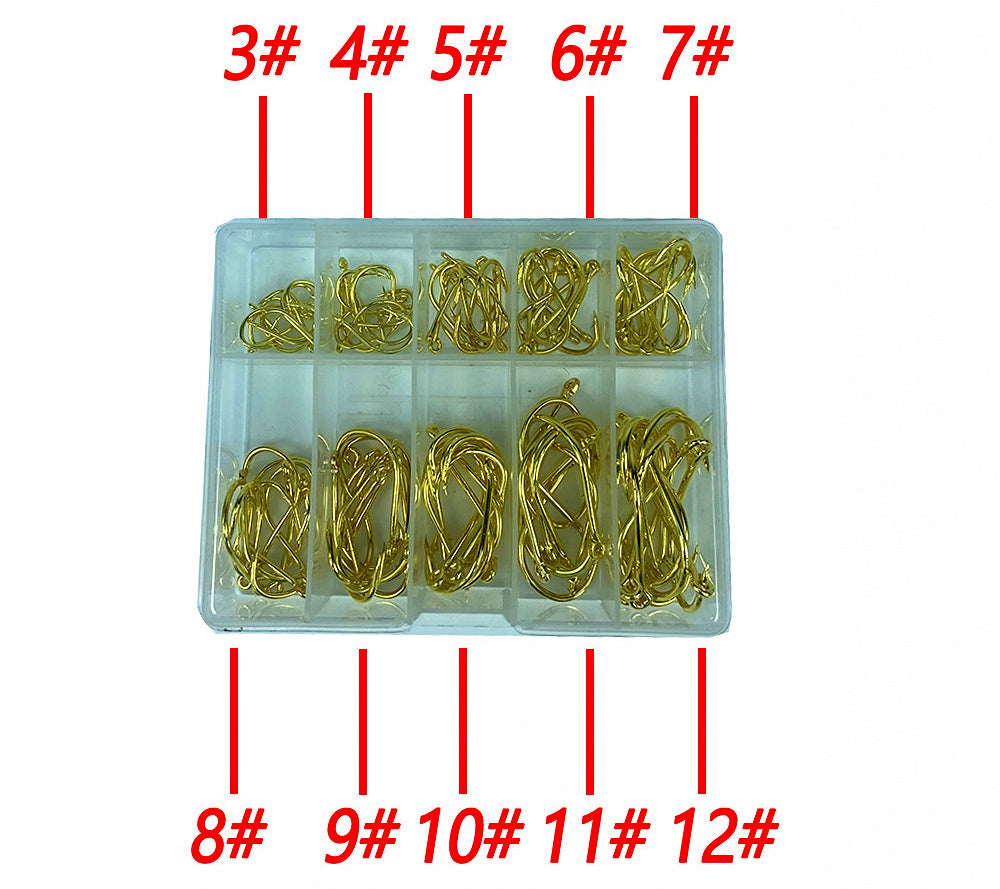 Iseni Fishing Hooks with Ring, Barbed, 100-Pack – product photo