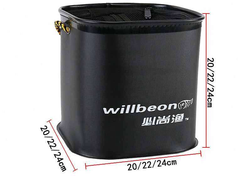 Collapsible EVA Fishing Bucket, Round or Square, 5 Colors – product photo