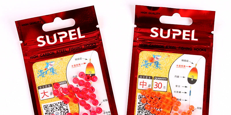 Half-Round Float Stopper Beads, Red, 30 pcs – product photo
