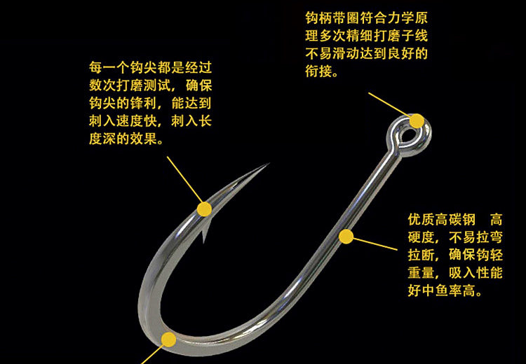 Iseni Barbed Eyed Fishing Hooks with Tube, 100-Pack – product photo