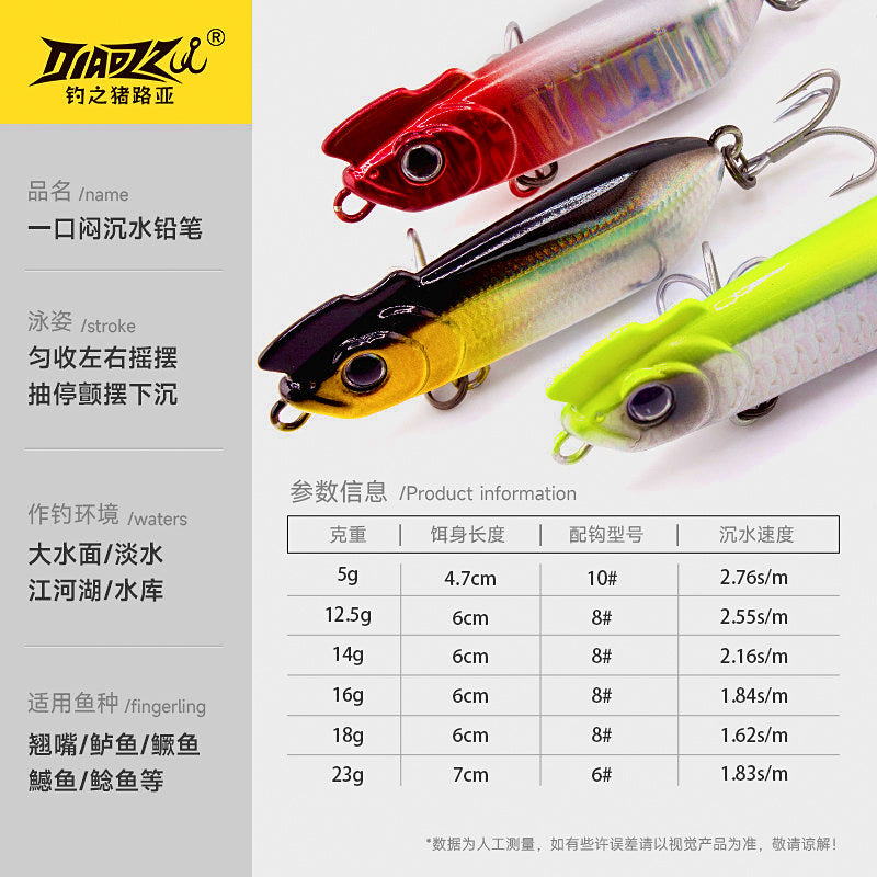 Sinking Pencil Lure, 6–23 g (0.2–0.8 oz) – product photo
