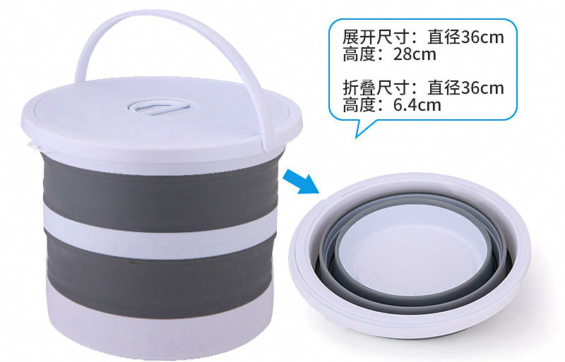 Collapsible Fishing Bucket, 3–15 L (0.8–4 gal), Folding – product photo