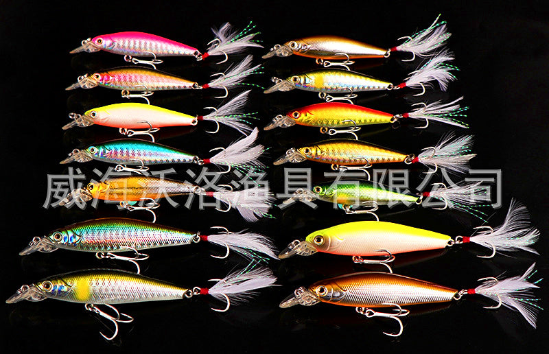 Slow Sinking Minnow Lure, 5.5 g (0.19 oz), Feather Treble – product photo