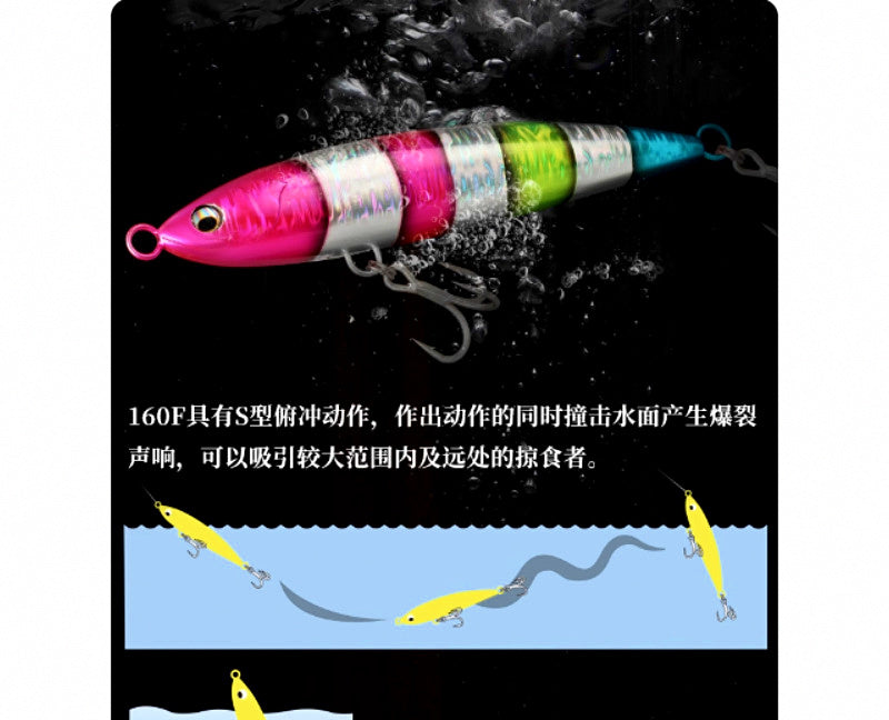 Floating Pencil Topwater Lure, 160 mm (6.3 in), 60 g (2.1 oz) – product photo