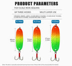 Metal Spoon Lure Set with Treble Hooks, 4-7 g (0.14-0.25 oz) – product photo