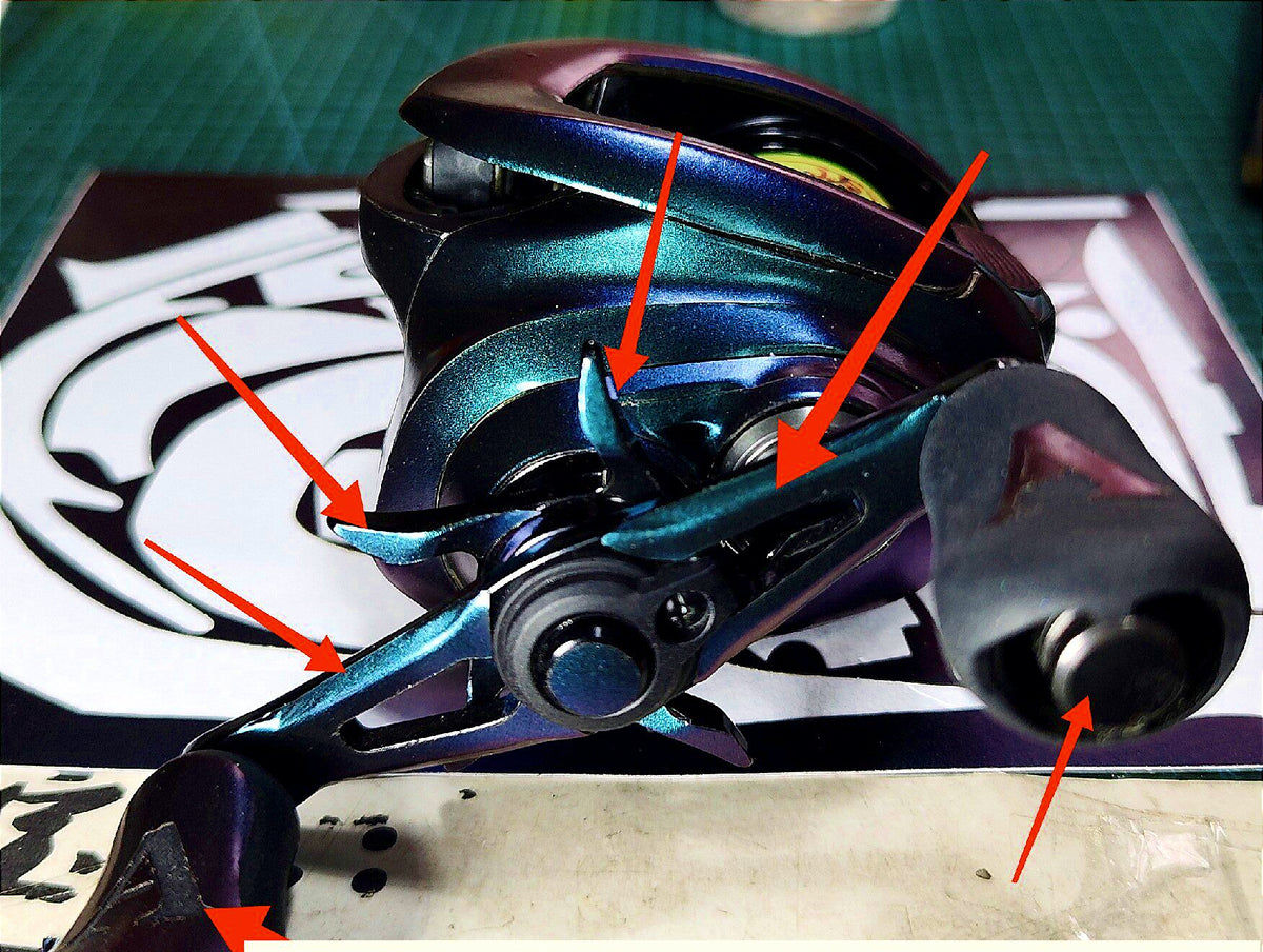 Reel Wrap Skin Kit, Pre-Cut Baitcasting Reel Film – product photo