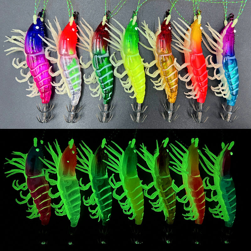 Glow Shrimp Squid Jig with Rattle Bead, 8–10 cm (3.1–3.9 in) – product photo