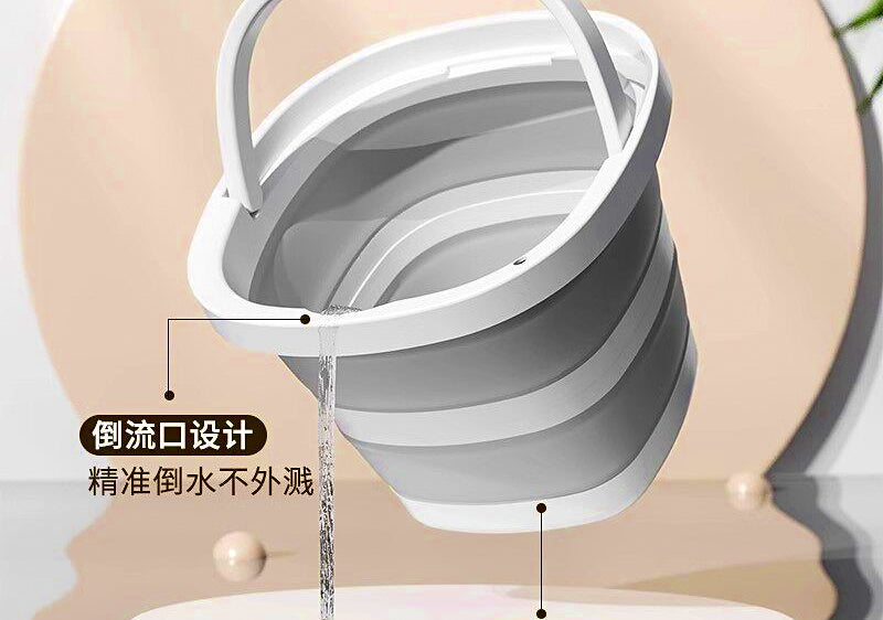Collapsible Fishing Bucket with Handle, 5 L or 10 L – product photo