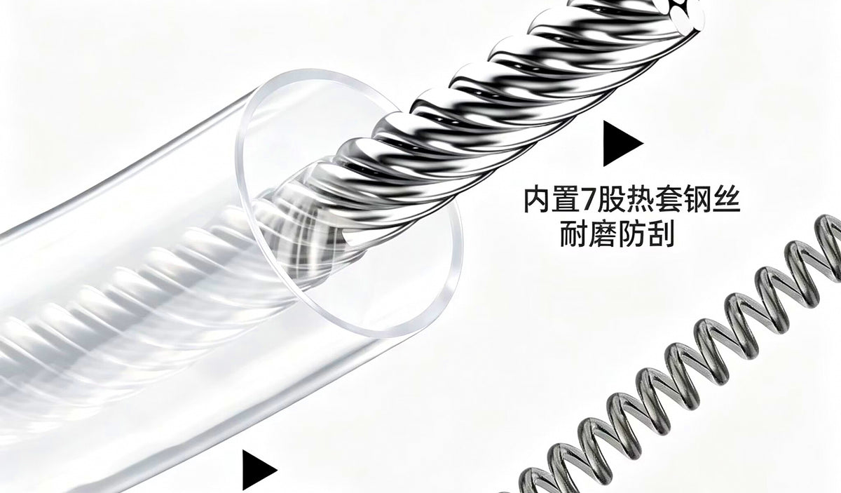 Retractable Coiled Lanyard with Carabiner, 1–3 m (3.3–9.8 ft) – product photo