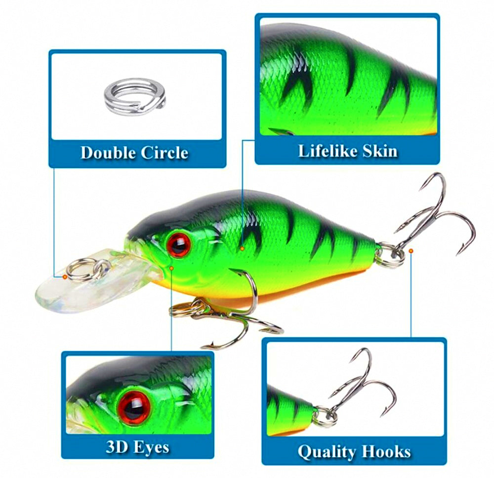 Diving Minnow Lure, 7 cm (2.8 in), 8 g (0.28 oz) – product photo