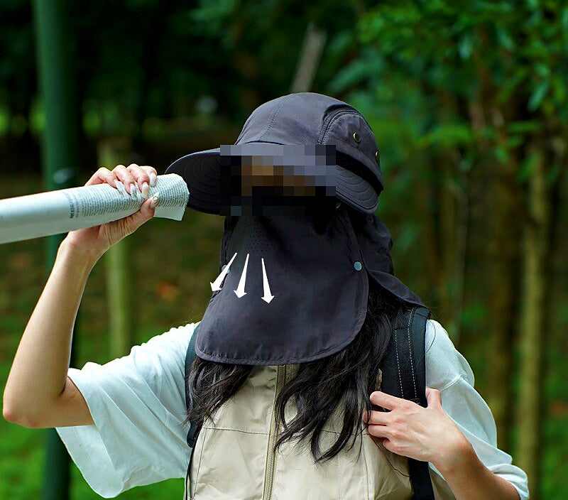 Wide Brim Sun Hat with Face Cover & Neck Protection – product photo