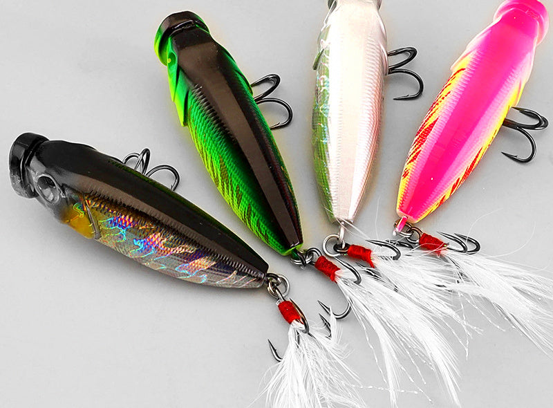 Floating Popper Lure, 9 g (0.3 oz), Feather Treble Hook – product photo