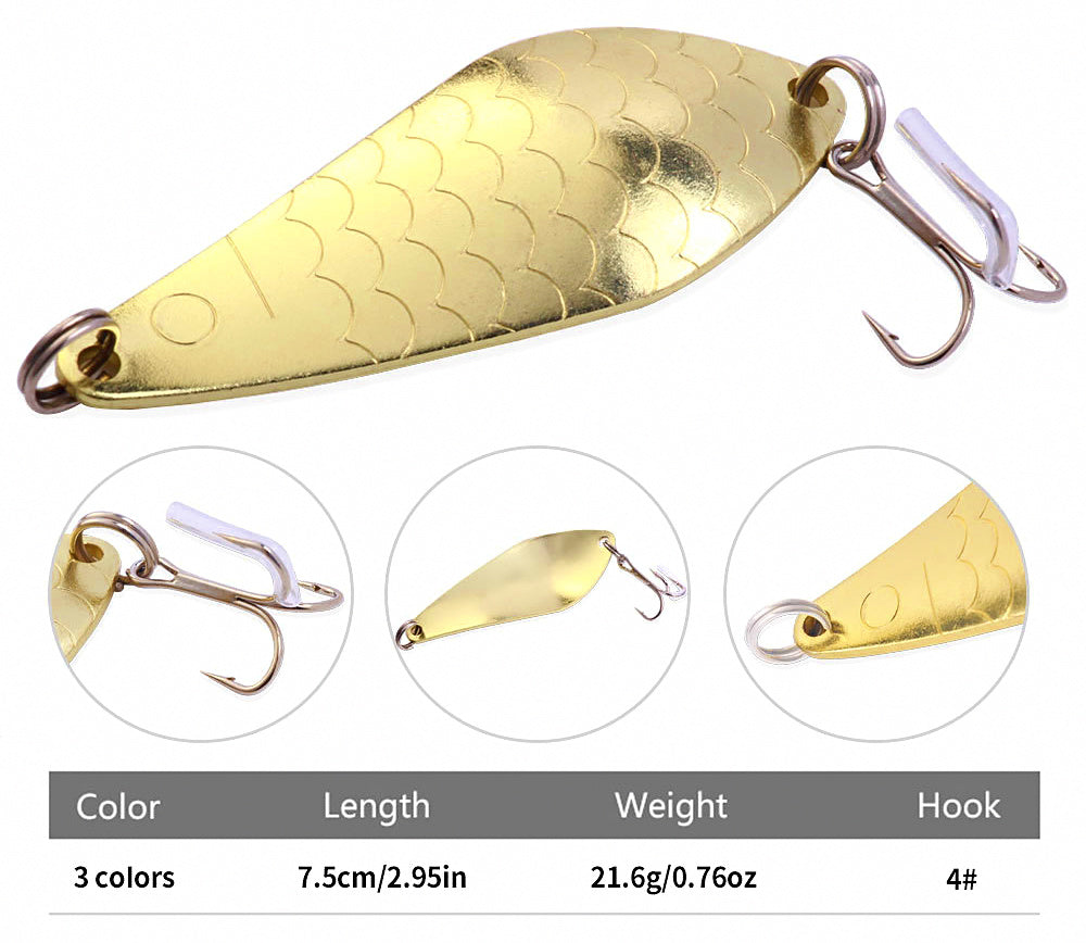 Casting Spoon Lure, 20 g (0.7 oz), 7 cm, Treble Hook – product photo