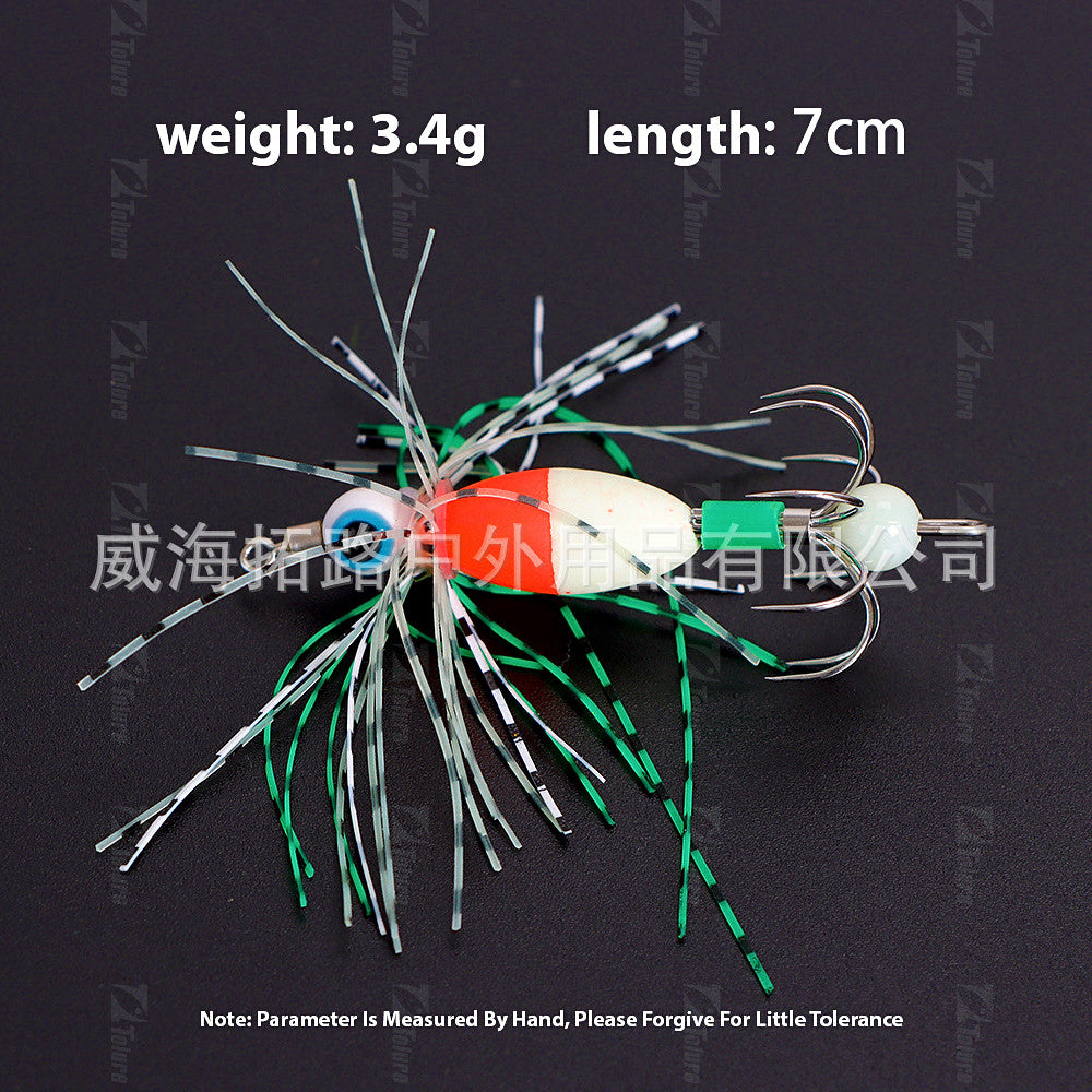 Glow Octopus Skirt Umbrella Hook Lure, 4-Pack – product photo