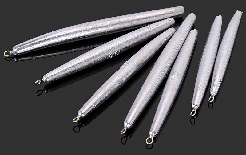 Long Cylinder Lead Sinker, Stainless Ring, 1–7 oz (30–200 g) – product photo